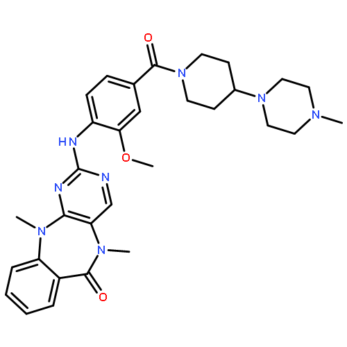 5,11-Dihydro-2-[[2-methoxy-4-[[4-(4-methyl-1-piperazinyl)-1-piperidinyl]carbonyl]phenyl]amino]-5,11-dimethyl-6H-pyrimido[4,5-b][1,4]benzodiazepin-6-one