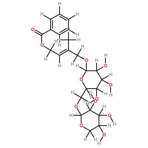 (2E)-prenyl benzoate-4-O-alpha-L-arabinopyranosyl-(1->6)-beta-D-glucopyranoside