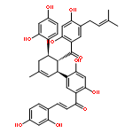 2-Propen-1-one,1-[5-[(1S,5R,6S)-6-[2,4-dihydroxy-5-(3-methyl-2-buten-1-yl)benzoyl]-5-(2,4-dihydroxyphenyl)-3-methyl-2-cyclohexen-1-yl]-2,4-dihydroxyphenyl]-3-(2,4-dihydroxyphenyl)-,(2E)-