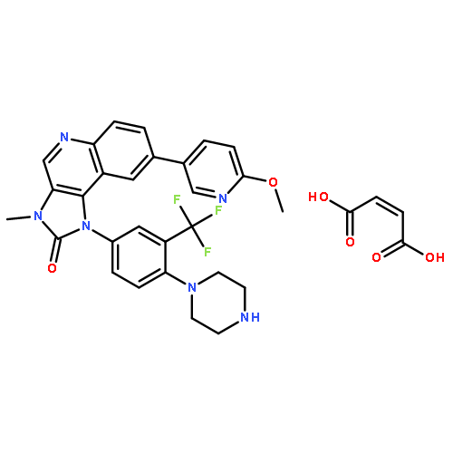 1-(3-(Trifluoromethyl)-4-(piperazin-1-yl)phenyl)-8-(6-methoxypyridin-3-yl)-3-methyl-1H-imidazo[4,5-c]quinolin-2(3H)-one maleic acid salt