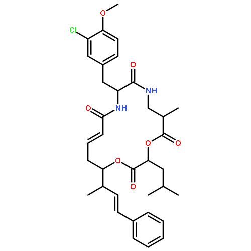 Cyclo[(2R)-2-methyl-b-alanyl-(2S)-2-hydroxy-4-methylpentanoyl-(2E,5S,6R,7E)-5-hydroxy-6-methyl-8-phenyl-2,7-octadienoyl-3-chloro-O-methyl-D-tyrosyl]