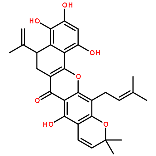 7H,11H-Benzo[h]pyrano[3,2-b]xanthen-7-one,5,6-dihydro-1,3,4,8-tetrahydroxy-11,11-dimethyl-13-(3-methyl-2-buten-1-yl)-5-(1-methylethenyl)-