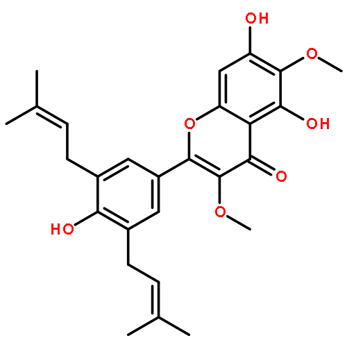 5,7-Dihydroxy-2-(4-hydroxy-3,5-bis(3-methylbut-2-en-1-yl)phenyl)-3,6-dimethoxy-4H-chromen-4-one