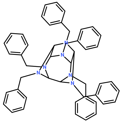 <br>1,3,4,7,8,10-hexabenzyloctahydro-1H-5,2,6-(epiminomethanetriylimino)imidazo [4,5-b]pyrazine