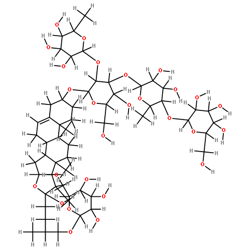 (3beta,22R,25R)-26-(beta-D-glucopyranosyloxy)-22-hydroxyfurost-5-en-3-yl 6-deoxy-alpha-L-mannopyranosyl-(1->2)-[beta-D-glucopyranosyl-(1->4)-6-deoxy-alpha-L-mannopyranosyl-(1->3)]-beta-D-glucopyranoside