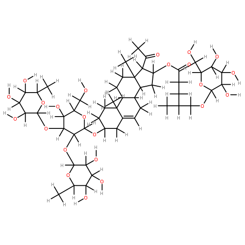 (3beta,16beta)-3-{[6-deoxy-alpha-L-mannopyranosyl-(1->2)-[6-deoxy-alpha-L-mannopyranosyl-(1->3)]-beta-D-glucopyranosyl]oxy}-20-oxopregn-5-en-16-yl (4R)-5-(beta-D-glucopyranosyloxy)-4-methylpentanoate