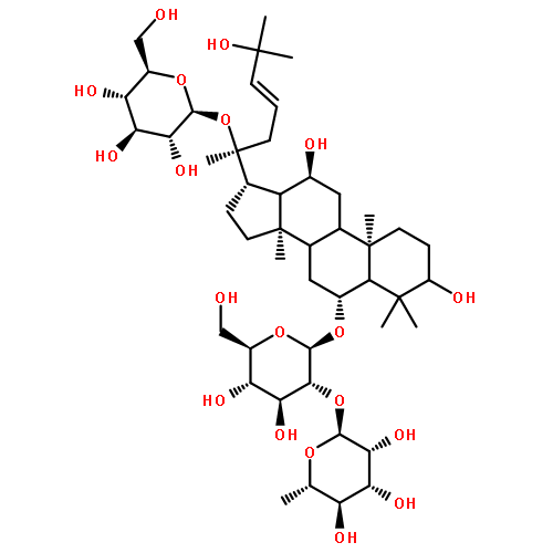 b-D-Glucopyranoside, (3b,6a,12b)-20-(b-D-glucopyranosyloxy)-3,12,25-trihydroxydammar-23-en-6-yl2-O-(6-deoxy-a-L-mannopyranosyl)-