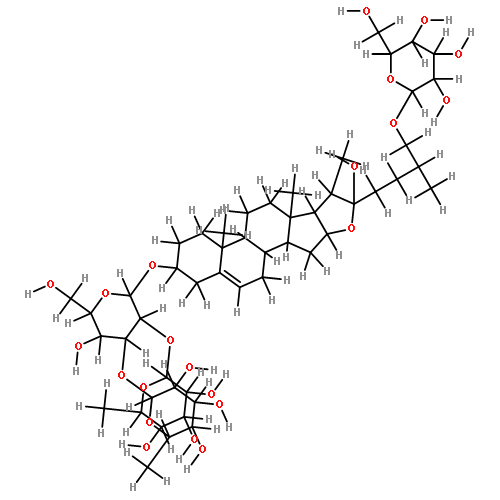 (3beta,22R,25R)-26-(beta-D-glucopyranosyloxy)-22-hydroxyfurost-5-en-3-yl 6-deoxy-alpha-L-mannopyranosyl-(1->2)-[6-deoxy-alpha-L-mannopyranosyl-(1->3)]-beta-D-glucopyranoside