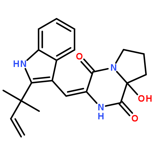 (3Z)-8a-hydroxy-3-{[2-(2-methylbut-3-en-2-yl)-1H-indol-3-yl]methylidene}hexahydropyrrolo[1,2-a]pyrazine-1,4-dione