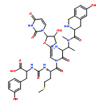 Butanamide,N-[[[1-carboxy-2-(3-hydroxyphenyl)ethyl]amino]carbonyl]methionyl-N-[[5-(3,4-dihydro-2,4-dioxo-1(2H)-pyrimidinyl)dihydro-4-hydroxy-2(3H)-furanylidene]methyl]-N3-methyl-N3-[(1,2,3,4-tetrahydro-6-hydroxy-3-isoquinolinyl)carbonyl]-D-2,3-diamino-(9CI)