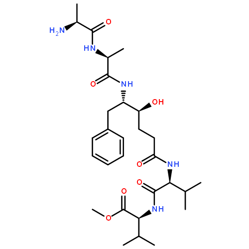 L-Valine,L-alanyl-L-alanyl-(gS,dS)-d-amino-g-hydroxybenzenehexanoyl-L-valyl-, methyl ester