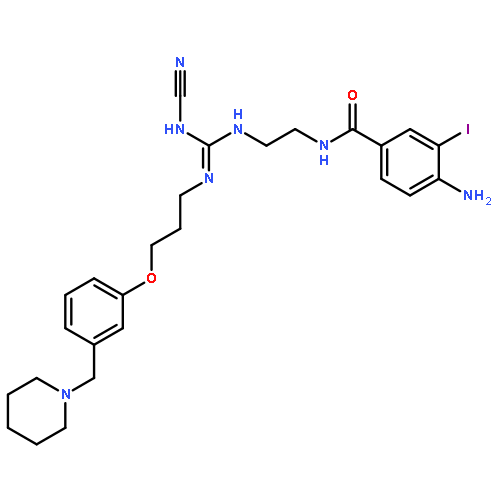 Benzamide,4-amino-N-[2-[[(cyanoamino)[[3-[3-(1-piperidinylmethyl)phenoxy]propyl]imino]methyl]amino]ethyl]-3-iodo-