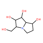 (-)-(1R,2R,3R,7R,7aR)-hexahydro-3-hydroxymethyl-1H-pyrrolizine-1,2,7-triol