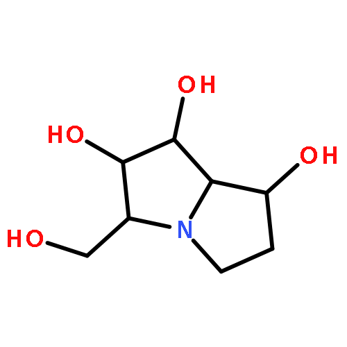 (-)-(1R,2R,3R,7R,7aR)-hexahydro-3-hydroxymethyl-1H-pyrrolizine-1,2,7-triol