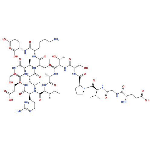 L-Glutamic acid, L-a-glutamylglycyl-L-valyl-L-prolyl-L-seryl-L-threonyl-L-alanyl-L-isoleucyl-L-arginyl-L-a-glutamyl-L-isoleucyl-L-seryl-L-leucyl-L-leucyl-L-lysyl-(9CI)