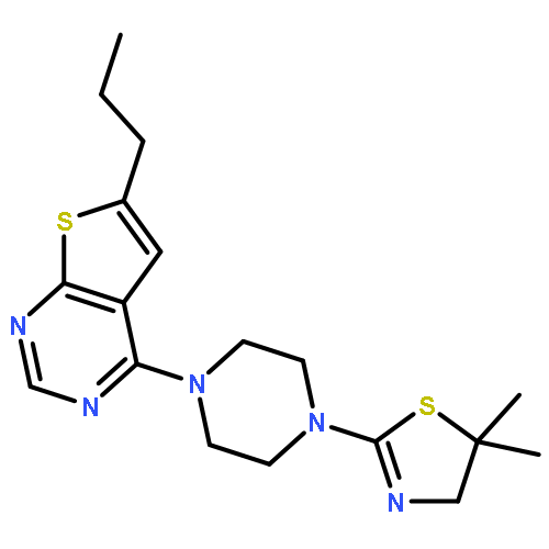 4-(4-(5,5-Dimethyl-4,5-dihydrothiazol-2-yl)piperazin-1-yl)-6-propylthieno[2,3-d]pyrimidine