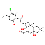 Benzoic acid,3-chloro-6-hydroxy-4-methoxy-2-methyl-,(2R,2aS,4aR,7aR,7bR)-3-formyl-2,2a,4a,5,6,7,7a,7b-octahydro-2a,4a-dihydroxy-6,6,7b-trimethyl-1H-cyclobut[e]inden-2-ylester