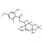 Benzoic acid,2-hydroxy-4-methoxy-6-methyl-,(2R,2aS,4aR,7aR,7bR)-3-formyl-2,2a,4a,5,6,7,7a,7b-octahydro-2a,4a-dihydroxy-6,6,7b-trimethyl-1H-cyclobut[e]inden-2-ylester