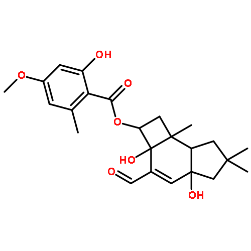 Benzoic acid,2-hydroxy-4-methoxy-6-methyl-,(2R,2aS,4aR,7aR,7bR)-3-formyl-2,2a,4a,5,6,7,7a,7b-octahydro-2a,4a-dihydroxy-6,6,7b-trimethyl-1H-cyclobut[e]inden-2-ylester