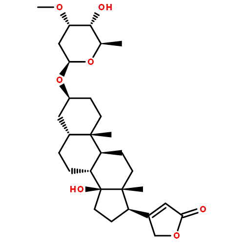 Card-20(22)-enolide,3-[(2,6-dideoxy-3-O-methyl-b-D-ribo-hexopyranosyl)oxy]-14-hydroxy-, (3b,5b)- (9CI)