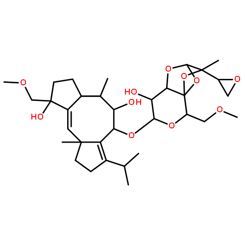 Dicyclopenta[a,d]cyclooctene-5,9-diol,1,2,4,5,6,6a,7,8,9,10a-decahydro-9-(methoxymethyl)-6,10a-dimethyl-3-(1-methylethyl)-4-[[(2S,3S,4aS,5R,7S,8R,8aR)-tetrahydro-8-hydroxy-5-(methoxymethyl)-3-methyl-3-[(2S)-2-oxiranyl]-7H-2,4a-epoxy-5H-pyrano[3,4-b]-1,4-dioxin-7-yl]oxy]-,(4R,5R,6R,6aS,9R,10aR)-