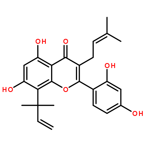 2-(2,4-dihydroxyphenyl)-3-(3-methyl-2-buten-1-yl)-5,7-dihydroxy-8-(1,1-dimethyl-2-propen-1-yl)-4H-[1]benzopyran-4-one