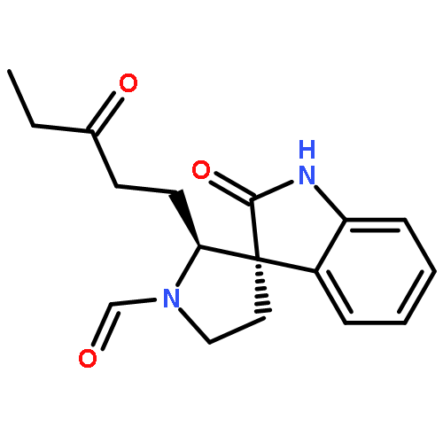 Spiro[3H-indole-3,3'-pyrrolidine]-1'-carboxaldehyde,1,2-dihydro-2-oxo-2'-(3-oxopentyl)-, (2'S,3S)-