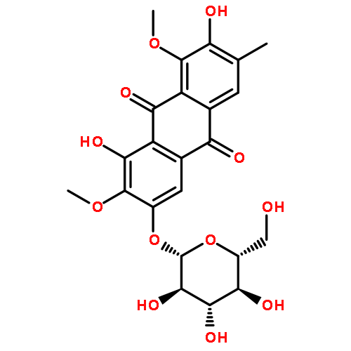 9,10-Anthracenedione,3-(b-D-glucopyranosyloxy)-1,7-dihydroxy-2,8-dimethoxy-6-methyl-