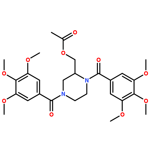 2-Piperazinemethanol,1,4-bis(3,4,5-trimethoxybenzoyl)-, acetate (ester) (9CI)