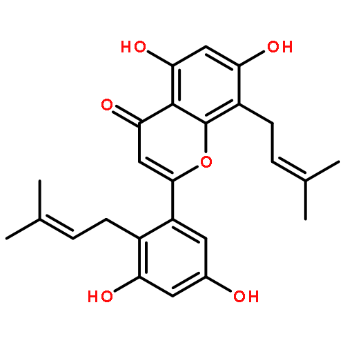 4H-1-Benzopyran-4-one,3-[3,4-dihydroxy-5-(3-methyl-2-buten-1-yl)phenyl]-5,7-dihydroxy-6-(3-methyl-2-buten-1-yl)-