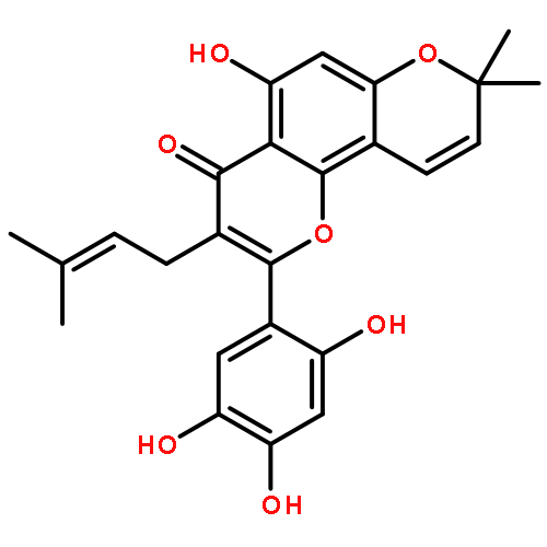 4H,8H-Benzo[1,2-b:3,4-b']dipyran-4-one,5-hydroxy-8,8-dimethyl-3-(3-methyl-2-buten-1-yl)-2-(2,4,5-trihydroxyphenyl)-