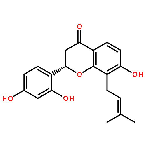 4H-1-Benzopyran-4-one,2-(2,4-dihydroxyphenyl)-2,3-dihydro-7-hydroxy-8-(3-methyl-2-buten-1-yl)-, (2S)-