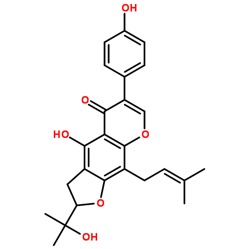 5H-Furo[3,2-g][1]benzopyran-5-one,2,3-dihydro-4-hydroxy-2-(1-hydroxy-1-methylethyl)-6-(4-hydroxyphenyl)-9-(3-methyl-2-buten-1-yl)-