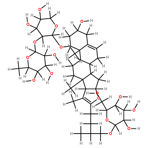 (25R)-26-O-beta-D-glucopyranosyl-furosta-5,20(22)-diene-1beta,3beta,26-triol 1-O-[alpha-L-rhamnopyranosyl-(1->2)-O-alpha-L-arabinopyranoside]