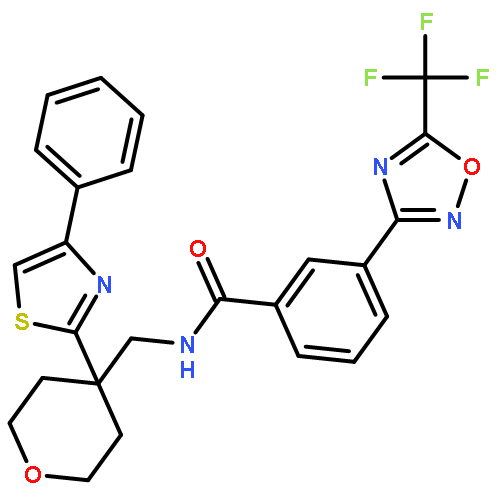 N-{[4-(4-phenyl-1,3-thiazol-2-yl)tetrahydro-2h-pyran-4-yl]methyl} -3-[5-(trifluoromethyl)-1,2,4-oxadiazol-3-yl]benzamide