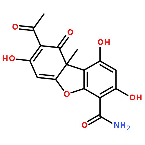 4-Dibenzofurancarboxamide,8-acetyl-9,9a-dihydro-1,3,7-trihydroxy-9a-methyl-9-oxo-, (9aS)-