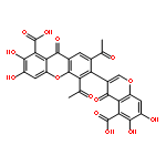 9H-Xanthene-1-carboxylicacid,5,7-diacetyl-6-(5-carboxy-6,7-dihydroxy-4-oxo-4H-1-benzopyran-3-yl)-2,3-dihydroxy-9-oxo-