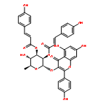 5,7-dihydroxy-2-(4-hydroxyphenyl)-4-oxo-4H-chromen-3-yl 6-deoxy-2,3-bis-O-[(2E)-3-(4-hydroxyphenyl)prop-2-enoyl]-alpha-L-mannopyranoside