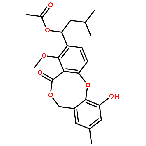 5H,7H-Dibenzo[b,g][1,5]dioxocin-5-one,3-[(1S)-1-(acetyloxy)-3-methylbutyl]-11-hydroxy-4-methoxy-9-methyl-