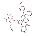 3-[[(2r,3s,5r)-3-[bis(4-methoxyphenyl)-phenylmethoxy]-5-(5-methyl-2,4-dioxopyrimidin-1-yl)oxolan-2-yl]methoxy-[di(propan-2-yl)amino]phosphoryl]oxypropanenitrile