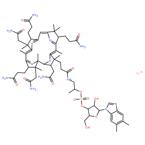 Cobinamide, dihydrogenphosphate (ester), inner salt, 3'-ester with (5,6-dimethyl-1-a-D-ribofuranosyl-1H-benzimidazole-kN3), ion(1+) (9CI)