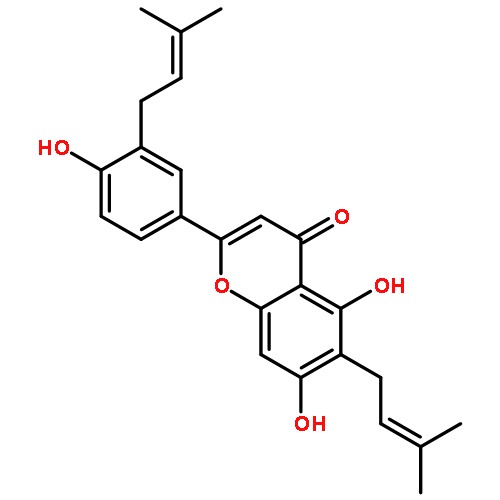 5,7-dihydroxy-2-[4-hydroxy-3-(3-methylbut-2-en-1-yl)phenyl]-6-(3-methylbut-2-en-1-yl)-4H-chromen-4-one