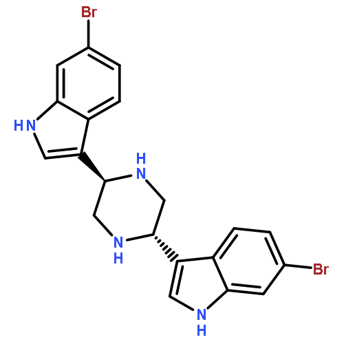 1H-Indole, 3,3'-(2R,5S)-2,5-piperazinediylbis[6-bromo-, rel-