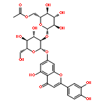 4H-1-Benzopyran-4-one,7-[[2-O-(6-O-acetyl-b-D-glucopyranosyl)-b-D-glucopyranosyl]oxy]-2-(3,4-dihydroxyphenyl)-5-hydroxy-