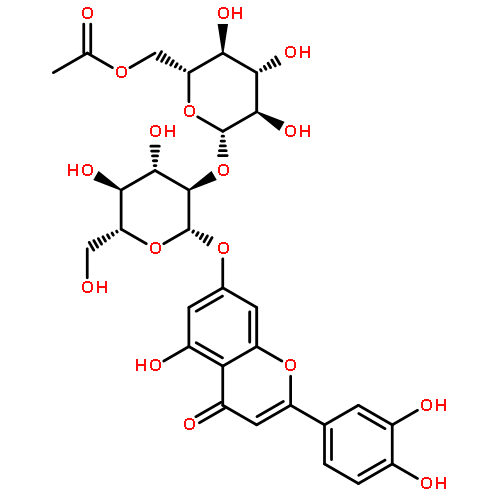 4H-1-Benzopyran-4-one,7-[[2-O-(6-O-acetyl-b-D-glucopyranosyl)-b-D-glucopyranosyl]oxy]-2-(3,4-dihydroxyphenyl)-5-hydroxy-