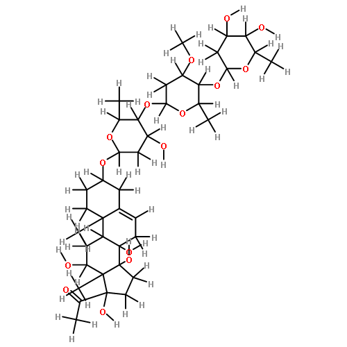 (3beta,12beta,14beta,17alpha)-3-{[O-2,6-dideoxy-beta-D-ribo-hexopyranosyl-(1->4)-O-2,6-dideoxy-3,O-methyl-alpha-L-ribo-hexopyranosyl-(1->4)-2,6-dideoxy-beta-D-ribo-hexopyranosyl]oxy}-8,12,14,17-tetrahydroxypregn-5-en-20-one