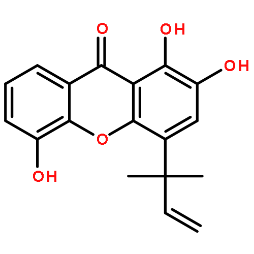 4-(1,1-dimethyl-allyl)-1,2,5-trihydroxy-xanthen-9-one