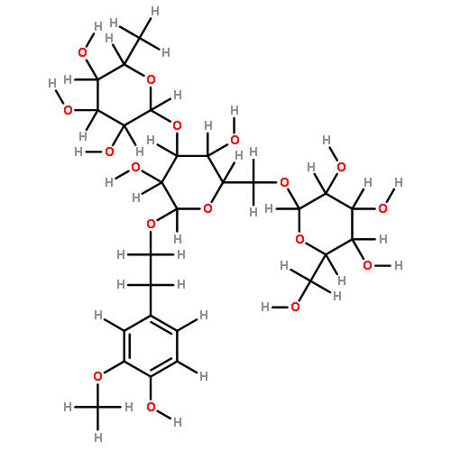 2-(3-methoxyl-4-hydroxyphenyl)ethyl-O-alpha-L-rhamnopyranosyl-(1-->3)[beta-D-glucopyranosyl-(1-->6)]-beta-D-glucopyranoside