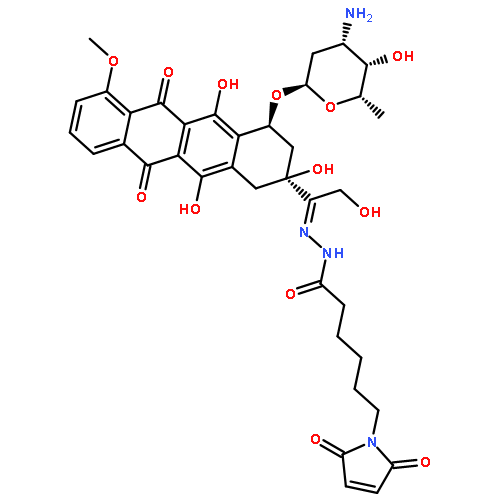 N-[(E)-[1-[(2S,4S)-4-[(2R,4S,5S,6S)-4-AMINO-5-HYDROXY-6-METHYLOXAN-2-YL]OXY-2,5,12-TRIHYDROXY-7-METHOXY-6,11-DIOXO-3,4-DIHYDRO-1H-TETRACEN-2-YL]-2-HYDROXYETHYLIDENE]AMINO]-6-(2,5-DIOXOPYRROL-1-YL)HEXANAMIDE