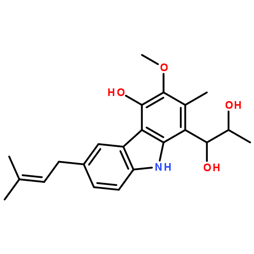 1,2-Propanediol,1-[4-hydroxy-3-methoxy-2-methyl-6-(3-methyl-2-butenyl)-9H-carbazol-1-yl]- (9CI)